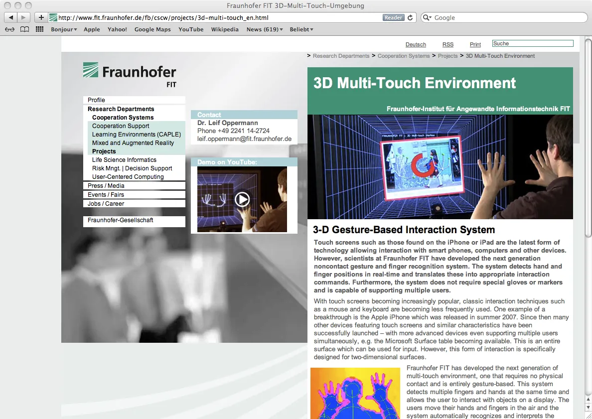 Fraunhofer illustration from Official 3D Multi-Touch Websites