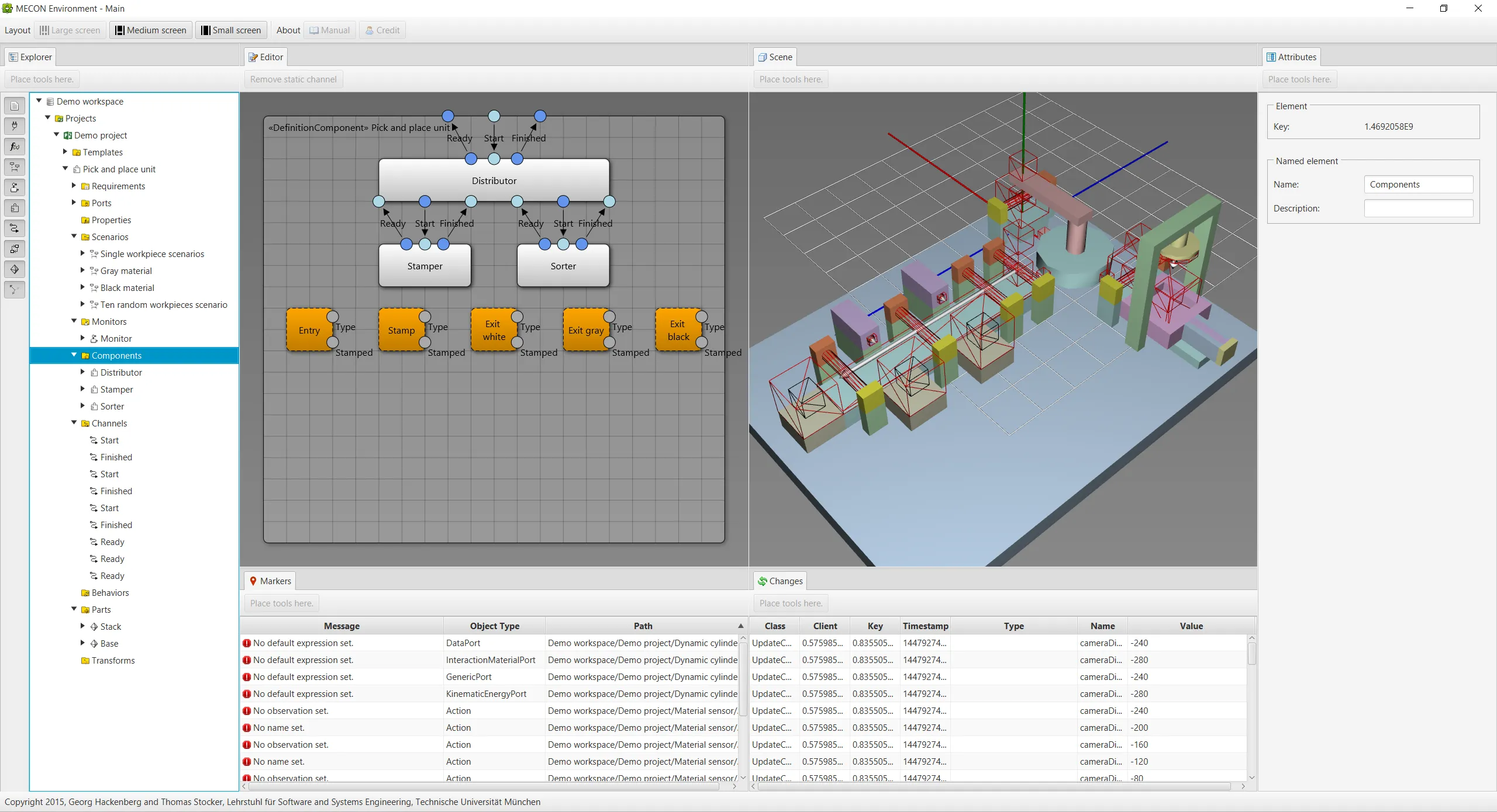 Pick and place unit illustration from Manufacturing systems case study completed!