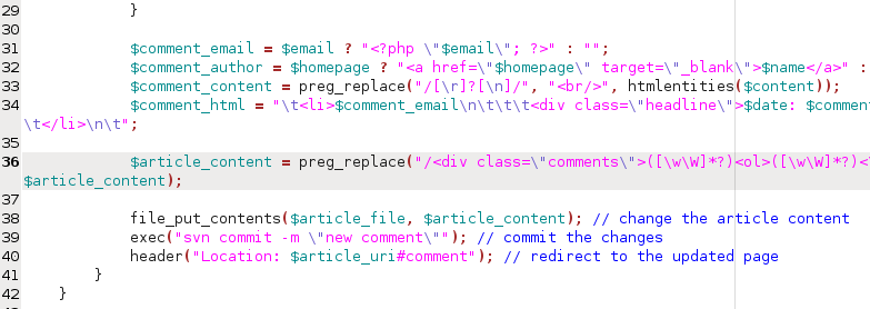 Commenting fragment