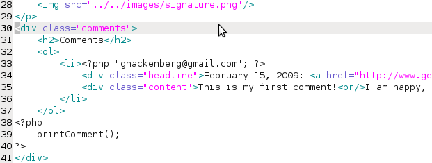 Comments fragment