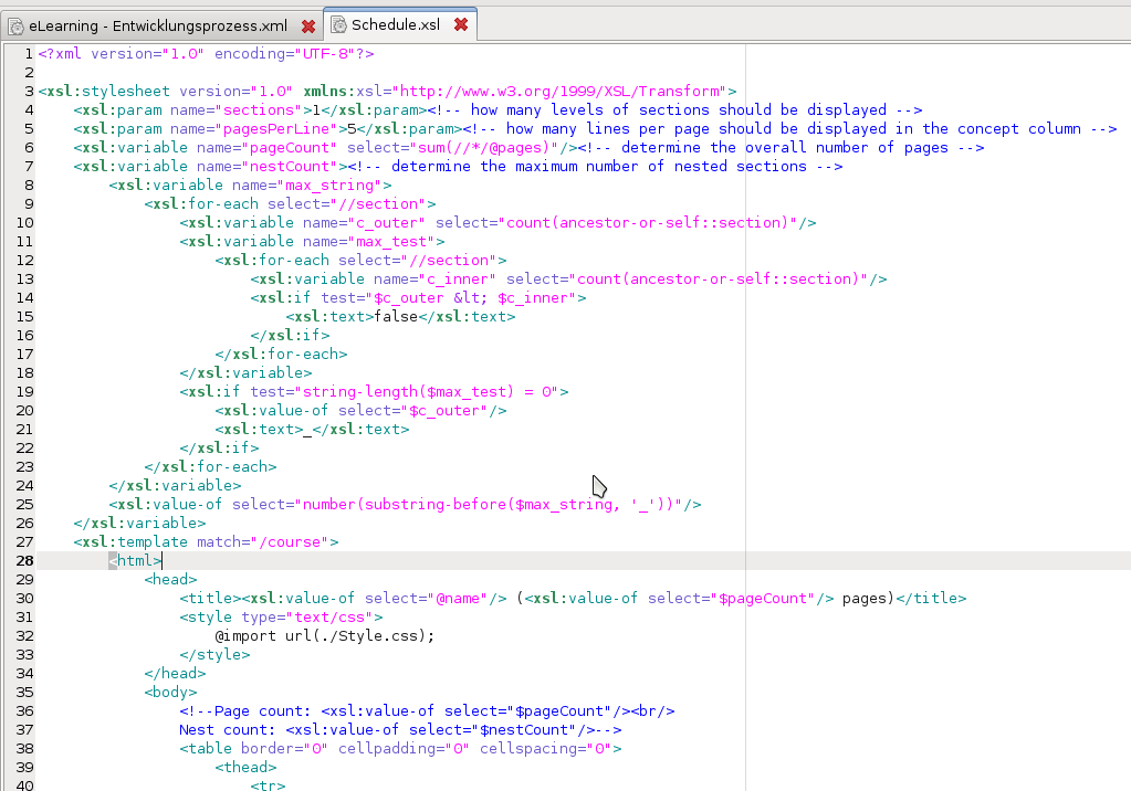 XSL excerpt